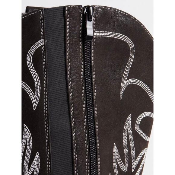 NWT TORRID Tall Shaft Heeled Western Boot Black Size 6 Wide Calf Country - Picture 6 of 16